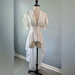 High Low White Top-NWT